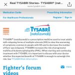 Sponsored Pharma Instagram Story from Unbranded to Branded Tysabri Site - 4