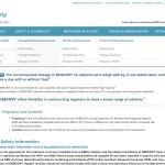 Physician's Website Screenshots - Efficacy Menu