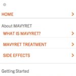 Cure Treatment Website for Patients - Mobile Navigation