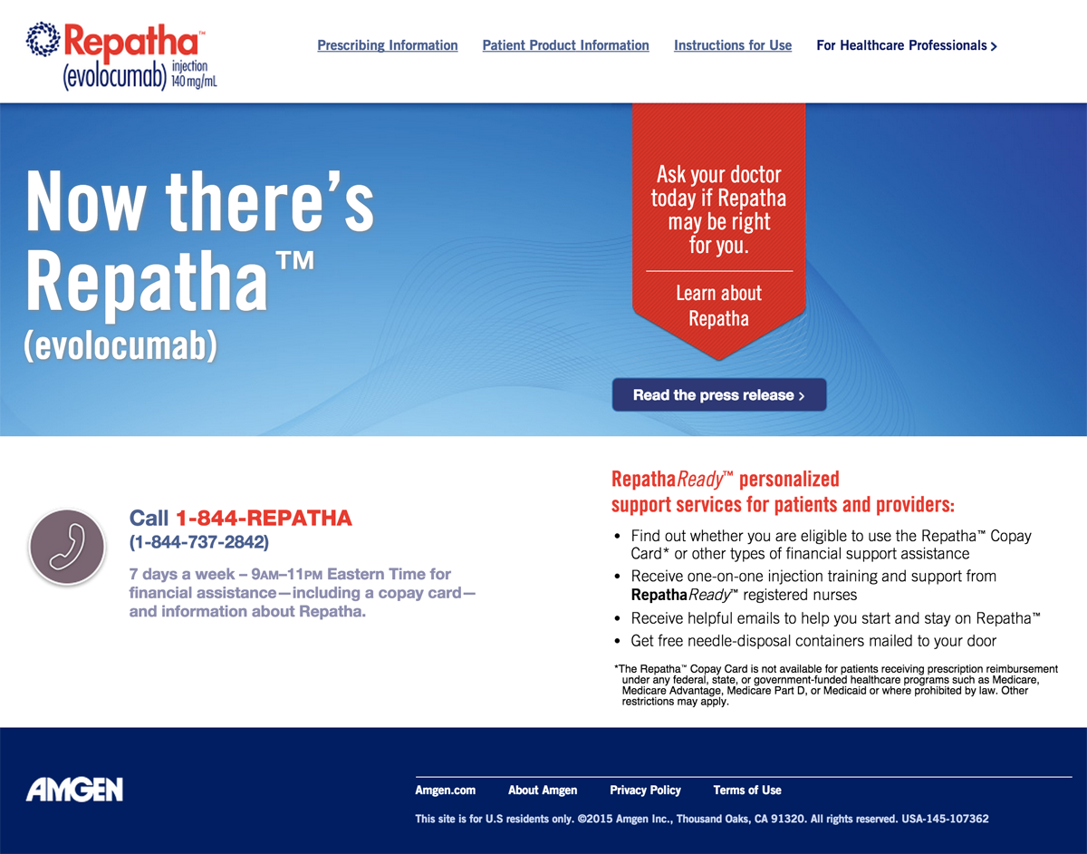 Repatha Now Approved Once Daily Pharma