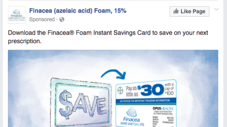 Finacea Pharma Facebook Ad/Sponsored Post