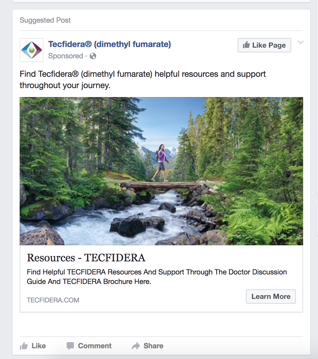 Branded Pharma Facebook Ad (Sponsored Post)