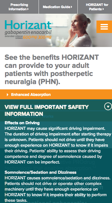 Visual Pharma HCP Website Example