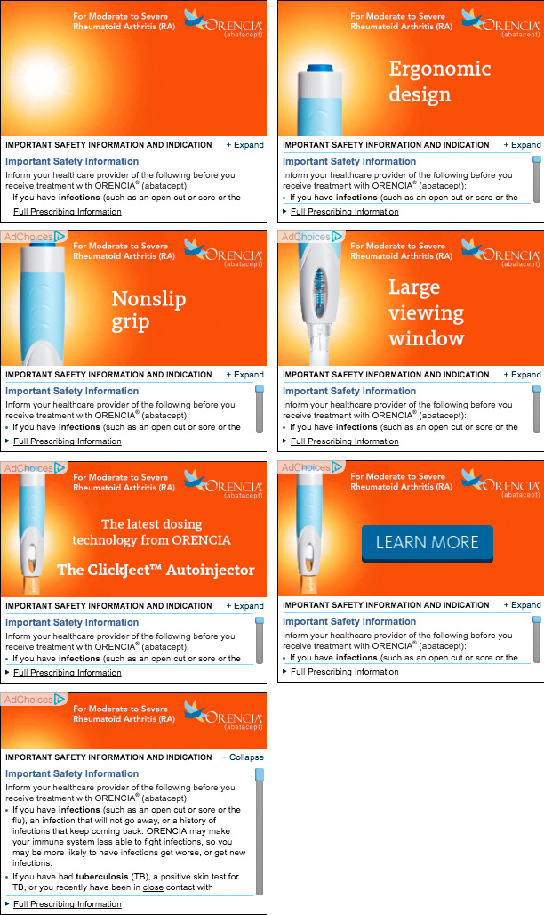 Orencia patient banner ad campaign for the autoinjector