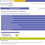 Ocrevus Dosing Page on Now Approved Pharma Website