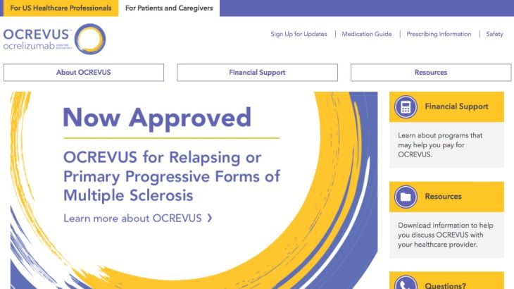 Ocrevus Patient Homepage on Now Approved Pharma Website