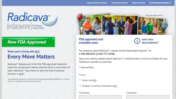 Radicava Now Approve Patient Page