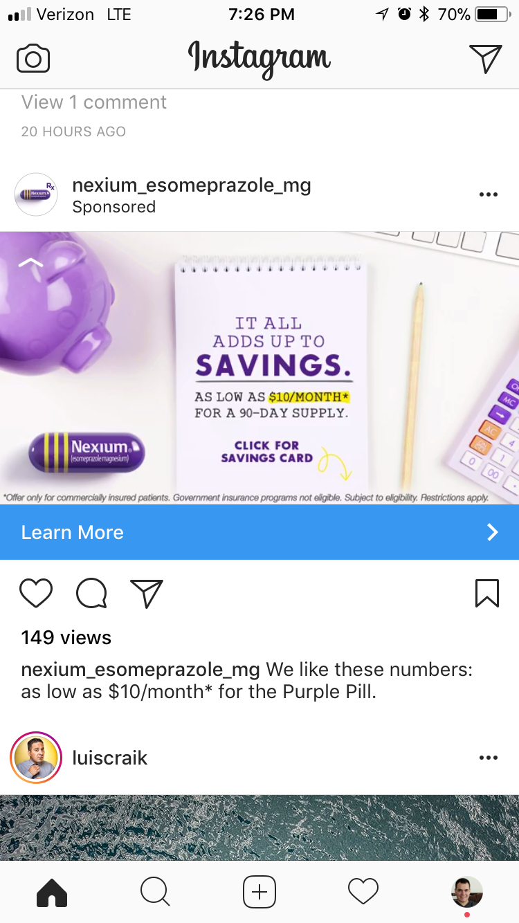 Pharmaceutical Instagram Ad