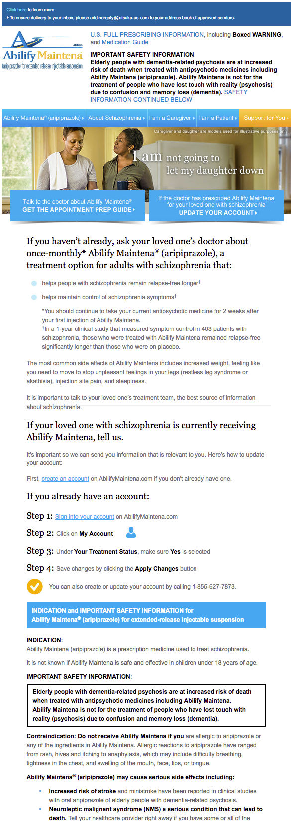 Abilify Maintena Caregiver Email Series: Email 4