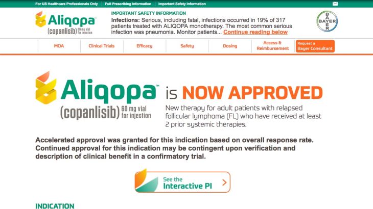 Aliqopa HCP Website - Homepage