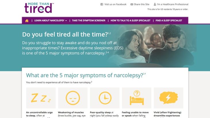 Pharma Disease Awareness Website: Homepage