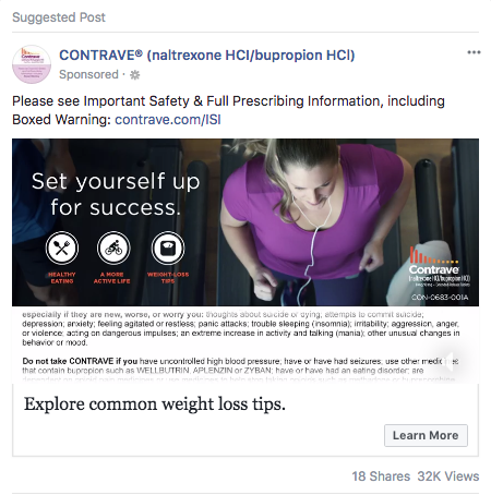 Pharma Sponsored Video Ads on Facebook 3