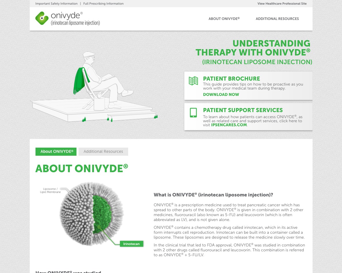 Oncology Pharma Website for Patients - Homepage