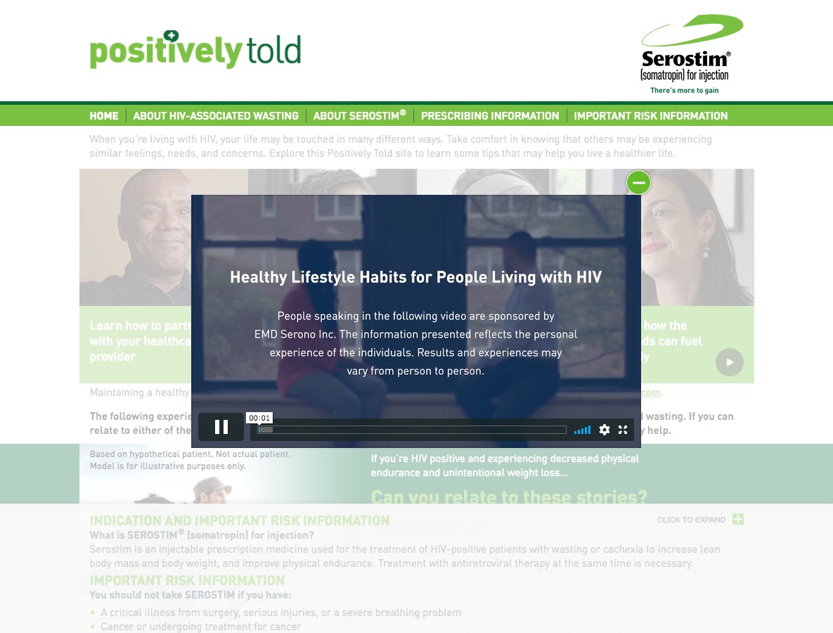 Secondary Branded Website (Co-branded Pharma Site) - Story