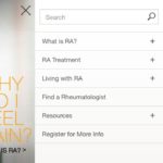 Unbranded Pharmaceutical Website for RA - Mobile Menu